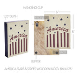 America Stars & Stripes Wooden Block-Lange General Store