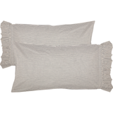 Hatteras Seersucker Blue Ticking Stripe Pillow Cases-Lange General Store