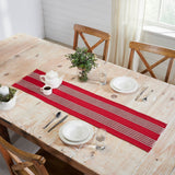 Arendal Red Stripe Fringed Table Runner-Lange General Store