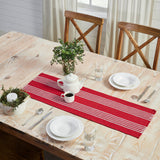 Arendal Red Stripe Fringed Table Runner-Lange General Store