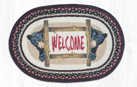 Bear Welcome Braided Rug-Lange General Store