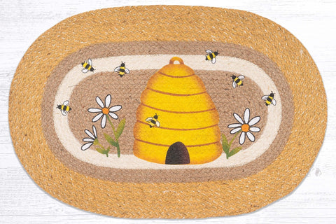 Beehive & Daisies Braided Rug-Lange General Store