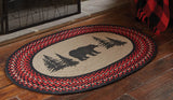 Black Bear Braided Oval Rug-Lange General Store