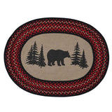 Black Bear Braided Oval Rug-Lange General Store