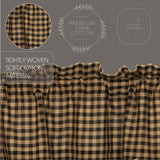 Black Check Blackout Panel Curtain-Lange General Store