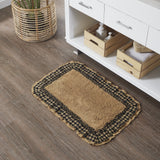 Black Check Burlap Natural Bath Mat - Lange General Store