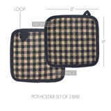 Black Check Pot Holder Set of 2-Lange General Store