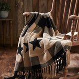 Black Check Star Woven Throw-Lange General Store