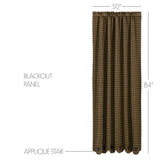 Black Star Blackout Panel Curtain-Lange General Store