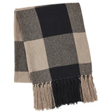 Black and Tan Check Woven Throw-Lange General Store