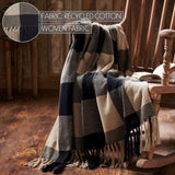 Black and Tan Check Woven Throw-Lange General Store