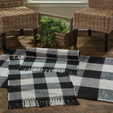 Black and White Check Rag Rug-Lange General Store