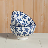 Blue Floral Stamped Bowl Set-Lange General Store