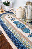 Blue Hydrangea Braided Table Runner-Lange General Store