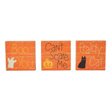 Boo You Can't Scare Me Fraidy Cat Blocks Set of 3-Lange General Store