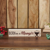 Born In A Manger Block Sign-Lange General Store