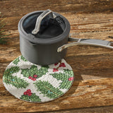 Boughs of Holly Trivet 8" Set-Lange General Store