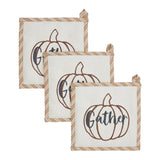 Bountifall Pumpkin Pot Holder Trivet Set-Lange General Store