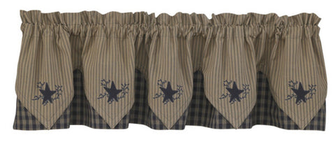 Sturbridge Navy Star Point Valance-Lange General Store