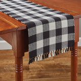 Wicklow Black Check Yarn Table Runners-Lange General Store