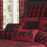 Buffalo Black Red Bear Pillow-Lange General Store