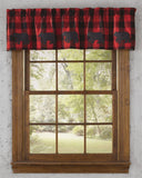 Wicklow Bear Black and Red Buffalo Check Valance-Lange General Store