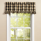 Buffalo Black and Tan Check Ruffled Valance-Lange General Store