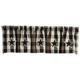 Buffalo Black and Tan Check Star Valance-Lange General Store