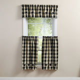 Buffalo Black and Tan Check Star Valance-Lange General Store