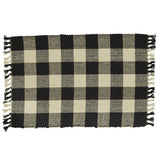 Wicklow Black and Tan Yarn Check Placemats-Lange General Store