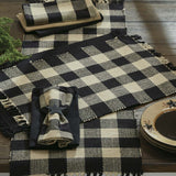 Wicklow Black and Tan Yarn Check Placemats-Lange General Store