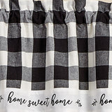 Buffalo Black and White Check Home Sweet Valance-Lange General Store