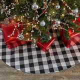 Buffalo Black and White Check Tree Skirt-Lange General Store