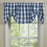 Wicklow Blue Buffalo Check Farmhouse Valance-Lange General Store