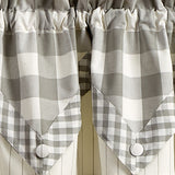 Buffalo Grey Check Point Valance-Lange General Store