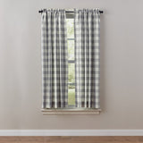 Wicklow Grey Check Short Panel Curtains-Lange General Store