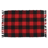 Wicklow Red and Black Yarn Check Placemats-Lange General Store