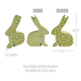 Bunny Hop Wooden Sitting Bunny In Green 8.75x6.5-Lange General Store