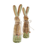 Bunny Hop Wooden Skinny Bunnies In Green Enamel Set of 2-Lange General Store