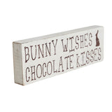 Bunny Wishes Chocolate Kisses Wooden Sign-Lange General Store