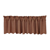 Burgundy Check Valance-Lange General Store