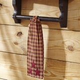 Burgundy Star Button Loop Towel-Lange General Store