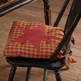 Burgundy Star Chair Pad-Lange General Store