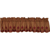 Burgundy Star Layered Lined Valance-Lange General Store