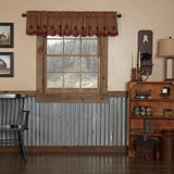 Burgundy Star Layered Lined Valance-Lange General Store