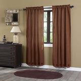 Burgundy Star Scalloped Panel Curtains-Lange General Store