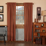 Burgundy Star Scalloped Panel Curtains-Lange General Store