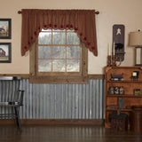 Burgundy Star Swag Curtains-Lange General Store