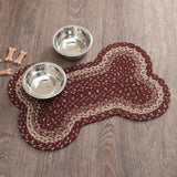 Burgundy Tan Dog Bone Braided Rug - Lange General Store