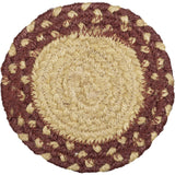 Burgundy Tan Star Jute Coasters-Lange General Store